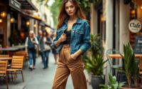 conceptmachine.ro | Pantaloni maro și haine denim: cum să creezi un look trendy